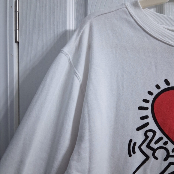Vintage Keith Haring Sweatshirt Pop Art Dancing Heart 1980s NY Artist Activist - Picture 7 of 10